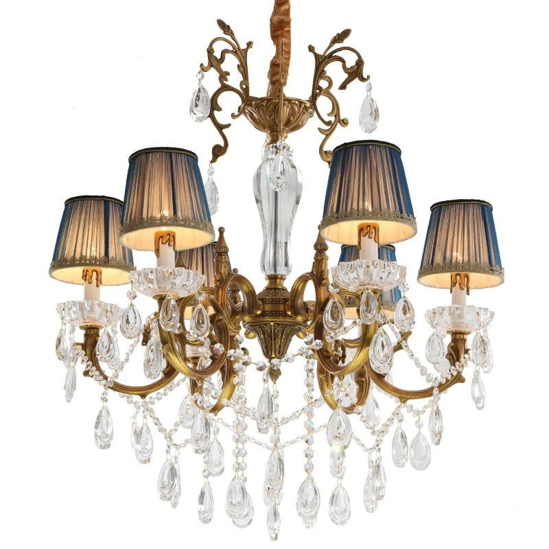 European-style all-copper chandelier French light luxury atmosphere crystal villa duplex building
European-style all-copper chandelier French light luxury atmosphere crystal villa duplex building