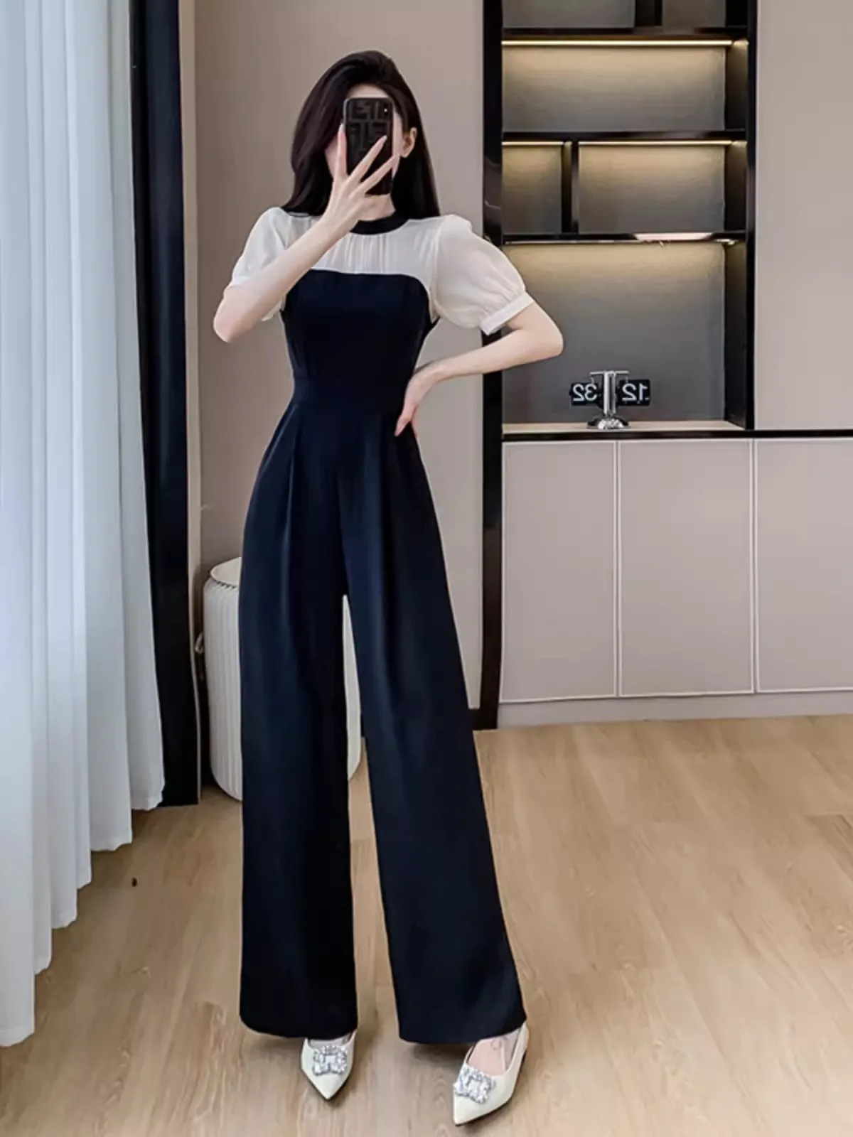 Clothing 2024 Summer Black Lace Patchwork Long Sleeve High Waisted Jumpsuits & Rompers Women Office Party Wide Leg Jumpsuit
Clothing 2024 Summer Black Lace Patchwork Long Sleeve High Waisted Jumpsuits & Rompers Women Office Party Wide Leg Jumpsuit