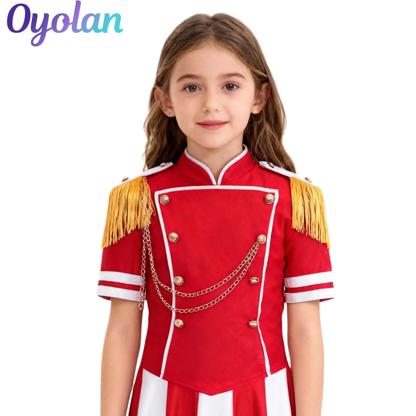 Girls Marching Band Team Uniform Circus Ringmaster Cosplay Costume Tassels Front Chain And Buttons Drum Majorette Coat Top
Girls Marching Band Team Uniform Circus Ringmaster Cosplay Costume Tassels Front Chain And Buttons Drum Majorette Coat Top