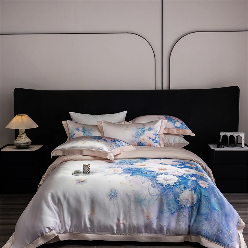 800TC Lyocell Cotton Flowers Print Luxury Bedding Set Queen King Size Duvet Cover Quilted Bedspread Bed Sheet Pillowcases 4Pcs
800TC Lyocell Cotton Flowers Print Luxury Bedding Set Queen King Size Duvet Cover Quilted Bedspread Bed Sheet Pillowcases 4Pcs