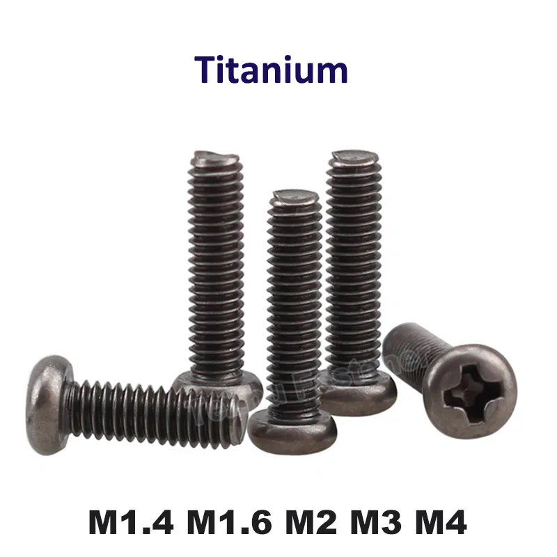 10pcs M1.4 M2 M3 M4 Pure Titanium Bolt Screw Set Ti Millimeter Machine Screws Fasteners Phillips Round Head Hardware TA2 Gr2
10pcs M1.4 M2 M3 M4 Pure Titanium Bolt Screw Set Ti Millimeter Machine Screws Fasteners Phillips Round Head Hardware TA2 Gr2
