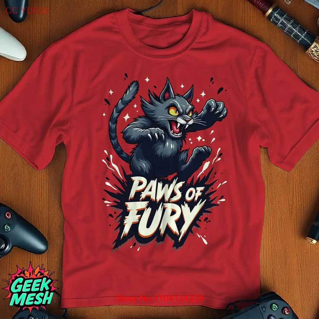 Red 'Paws of Fury' T Shirt Feisty Cat Funny Lover Whimsical for Fans long or short sleeves
Red 'Paws of Fury' T Shirt Feisty Cat Funny Lover Whimsical for Fans long or short sleeves