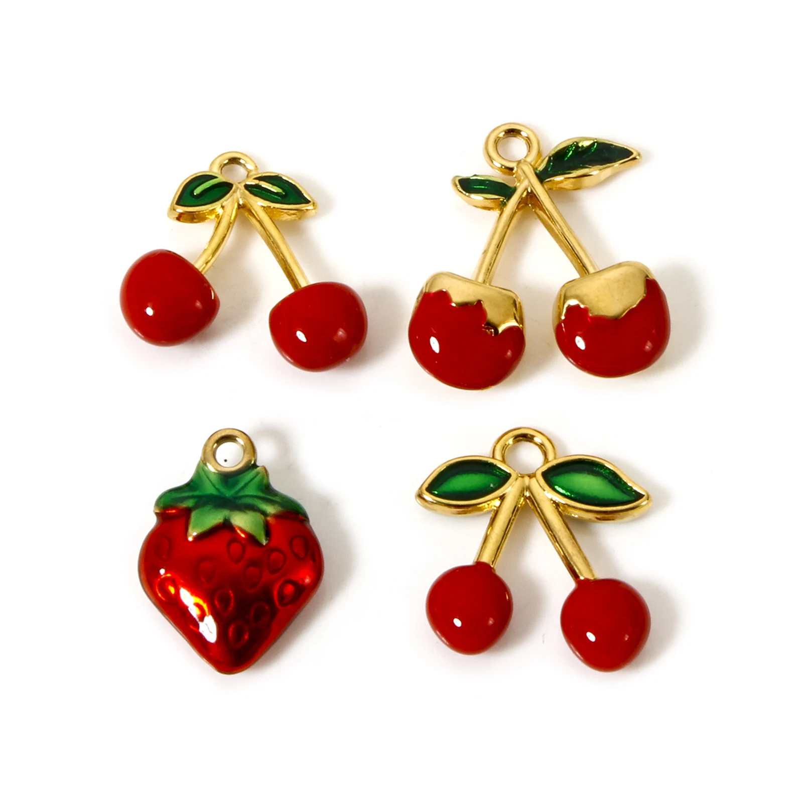1pc Cherry Strawberry Charm 304 Stainless Steel Charm Red Enamel Elegant Pendant for DIY Necklaces Bracelets Fashion Jewelry
1pc Cherry Strawberry Charm 304 Stainless Steel Charm Red Enamel Elegant Pendant for DIY Necklaces Bracelets Fashion Jewelry