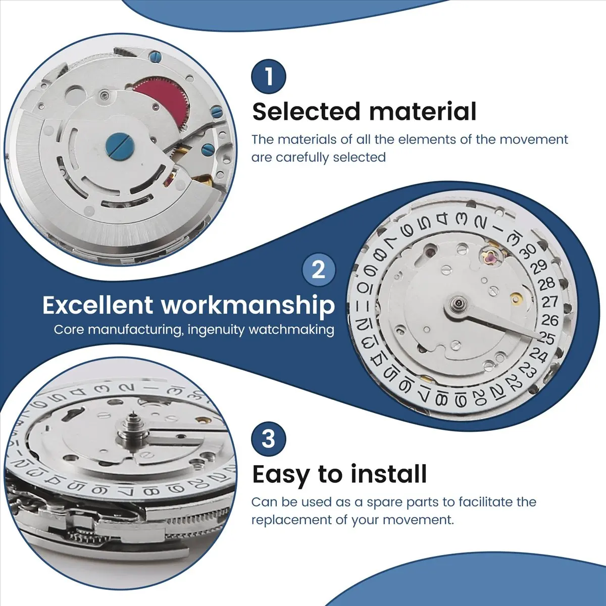 A64K 2813 Automatic Mechanical GMT Four-Hand Movement, Hour Hand Can Be Adjusted Independently, Watch Accessories
A64K 2813 Automatic Mechanical GMT Four-Hand Movement, Hour Hand Can Be Adjusted Independently, Watch Accessories