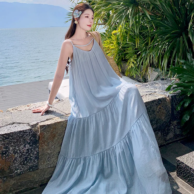Wave Vacation Style Oversized Hem Strap Long Dress with 3D Floral Design Elegant Dress Women New Lazy Style
Wave Vacation Style Oversized Hem Strap Long Dress with 3D Floral Design Elegant Dress Women New Lazy Style
