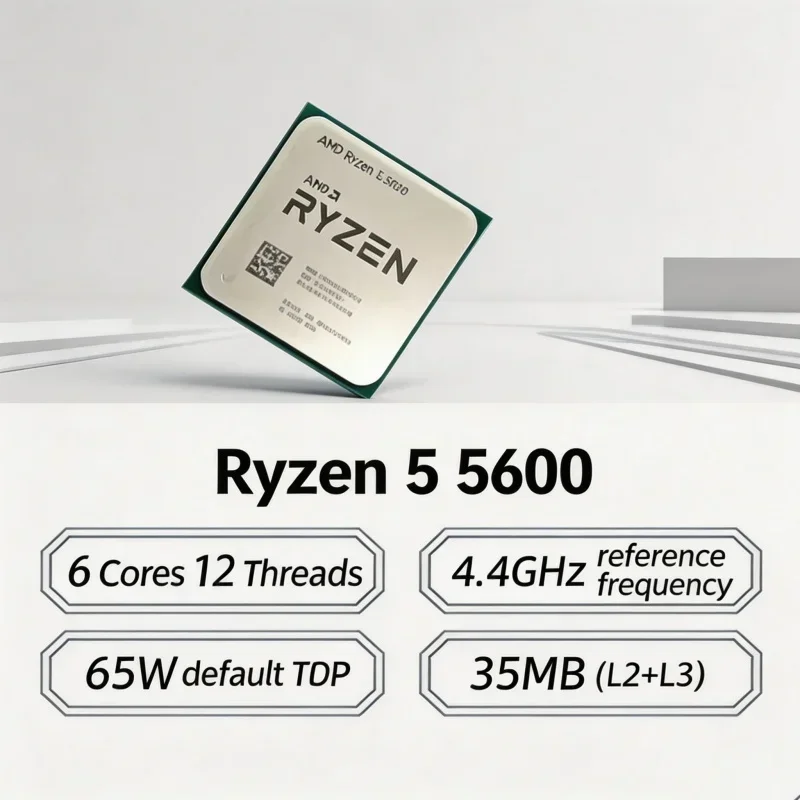 Ryzen 5 5600 6 Cores 12 Threads 35G AM4 Original Die High Reliability 7x24 Operation Business Grade CPU
Ryzen 5 5600 6 Cores 12 Threads 35G AM4 Original Die High Reliability 7x24 Operation Business Grade CPU