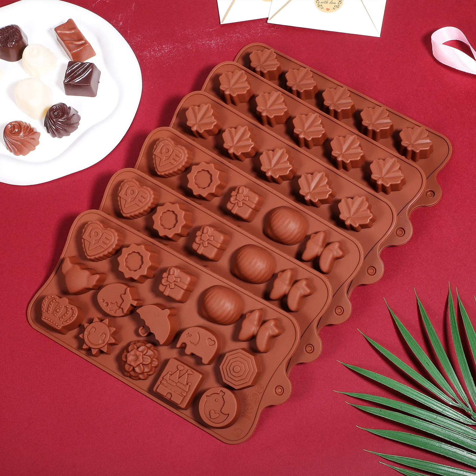 6Pcs Chocolate Mold Silicone Maple Leaf Cartoon Shape Baking Candy Fondant Cake Molds for DIY Chocolate Molds Fondant Molds,
6Pcs Chocolate Mold Silicone Maple Leaf Cartoon Shape Baking Candy Fondant Cake Molds for DIY Chocolate Molds Fondant Molds,