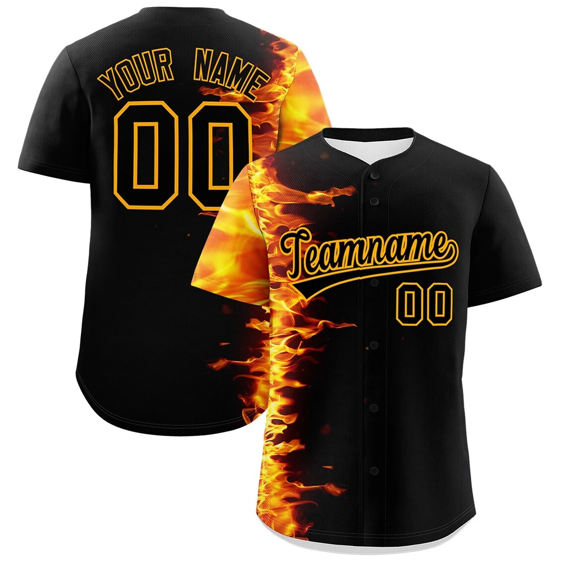 Personalized Name Number Baseball Jersey Custom Fire Flame Print Button Up Baseball Shirt Casual Streetwear Uniform For Sports
Personalized Name Number Baseball Jersey Custom Fire Flame Print Button Up Baseball Shirt Casual Streetwear Uniform For Sports