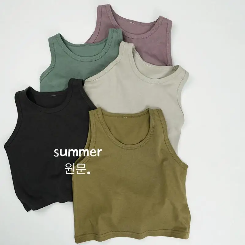 2025 Summer New Cotton Girls Vest Solid Color Children Sleeveless T Shirts Breathable Boys Tops Baby O-neck Tee Kids Clothes
2025 Summer New Cotton Girls Vest Solid Color Children Sleeveless T Shirts Breathable Boys Tops Baby O-neck Tee Kids Clothes
