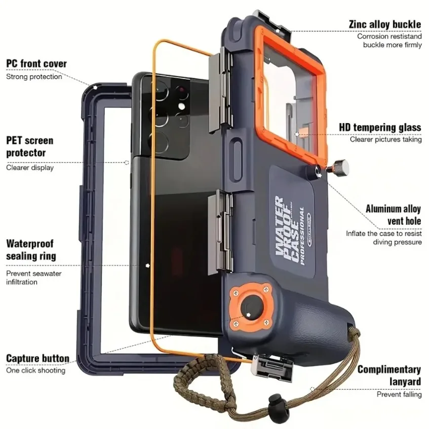 IP68 Waterproof Case for Nothing Phone 2a Professional Diving Cover 1 2 Underwater Box Funda Max 15M Depth Taking Shell Coque
IP68 Waterproof Case for Nothing Phone 2a Professional Diving Cover 1 2 Underwater Box Funda Max 15M Depth Taking Shell Coque