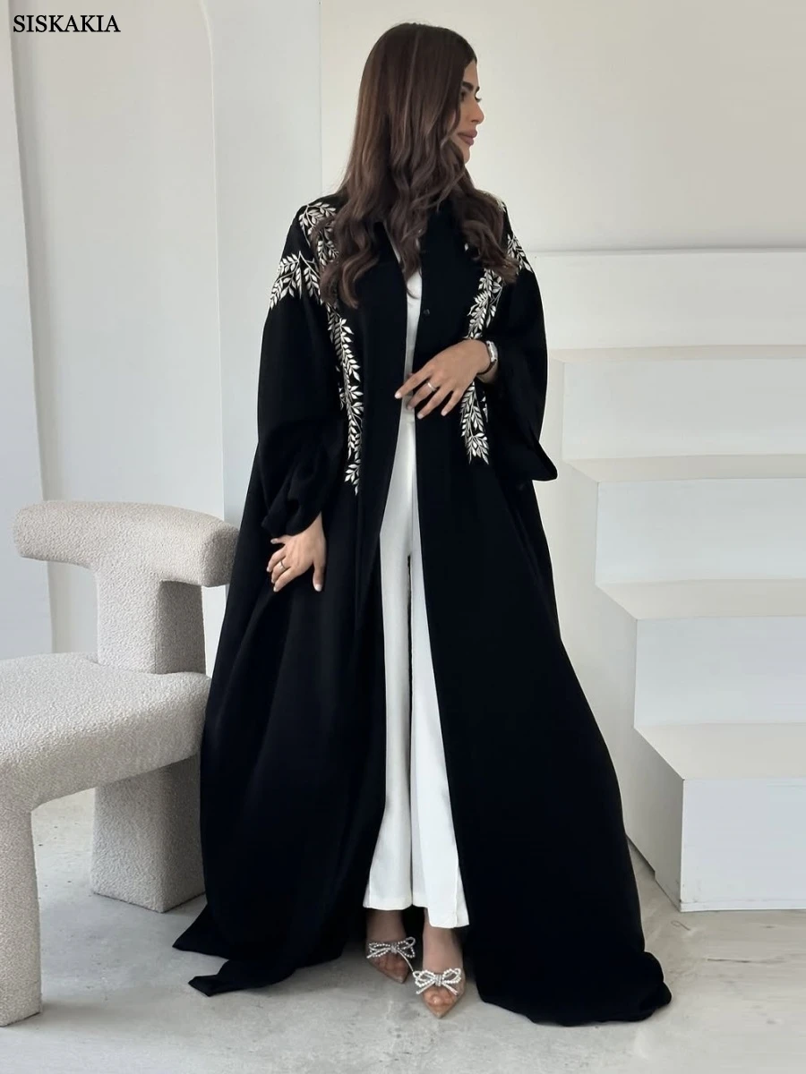 Siskakia Embroidered Open Abaya 2025 Abaya Saudi Women Elegant Loose Kaftan Batwing Sleeve Cardigan
Siskakia Embroidered Open Abaya 2025 Abaya Saudi Women Elegant Loose Kaftan Batwing Sleeve Cardigan