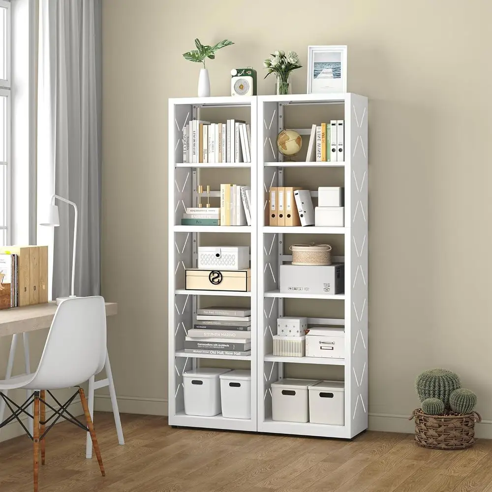Bookshelves and Bookcases, 5 Tier Metal Bookshel with Adjustable Shelves and Bookends, Open Shel Bookcase, Display Shelves or
Bookshelves and Bookcases, 5 Tier Metal Bookshel with Adjustable Shelves and Bookends, Open Shel Bookcase, Display Shelves or