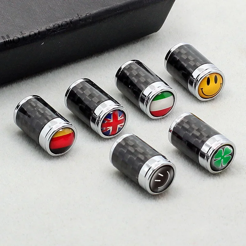 Carbon fiber tire air nozzle cover valve core cap car logo valve core cover modification accessories
Carbon fiber tire air nozzle cover valve core cap car logo valve core cover modification accessories