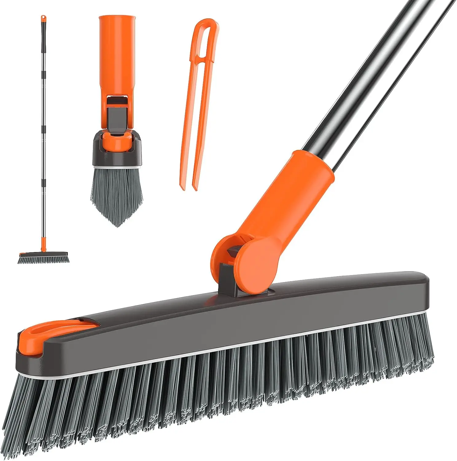 V-Shape Grout Brush with Long Handle, 180° Swivel Head & Hair Clip for Deep Cleaning
V-Shape Grout Brush with Long Handle, 180° Swivel Head & Hair Clip for Deep Cleaning