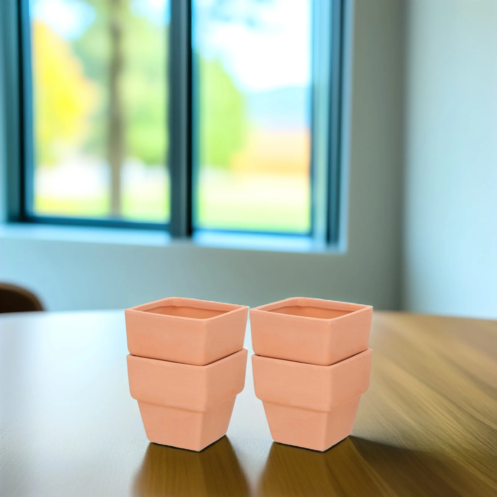 4Pcs Red Pottery Planter Pots Square Design Small Plant Containers for Indoor Gardening Desktop Decoration Living Room Use
4Pcs Red Pottery Planter Pots Square Design Small Plant Containers for Indoor Gardening Desktop Decoration Living Room Use