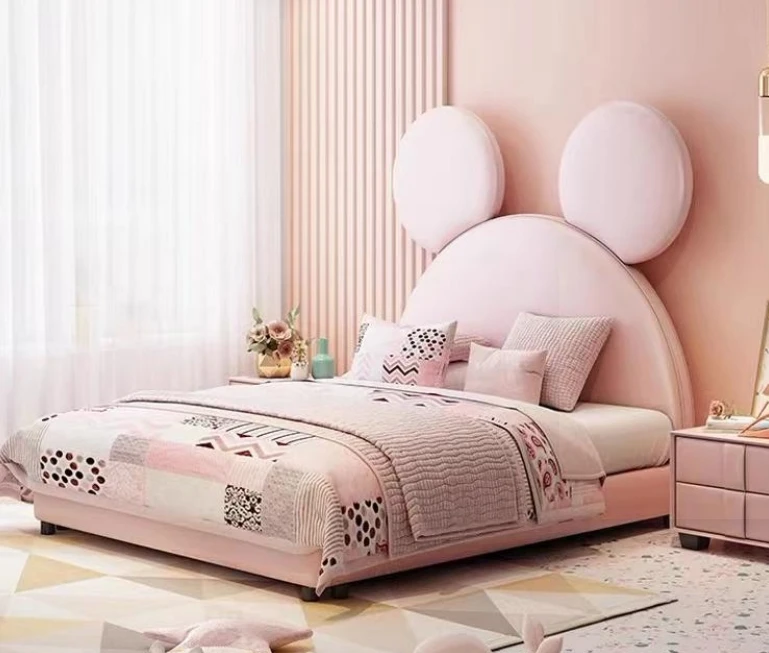 Cute Pink Mouse Shape Kids Bed Set Lovely Wood Headboard for Children's Bedroom Home Furniture Customized Hotels Villas Rooms
Cute Pink Mouse Shape Kids Bed Set Lovely Wood Headboard for Children's Bedroom Home Furniture Customized Hotels Villas Rooms