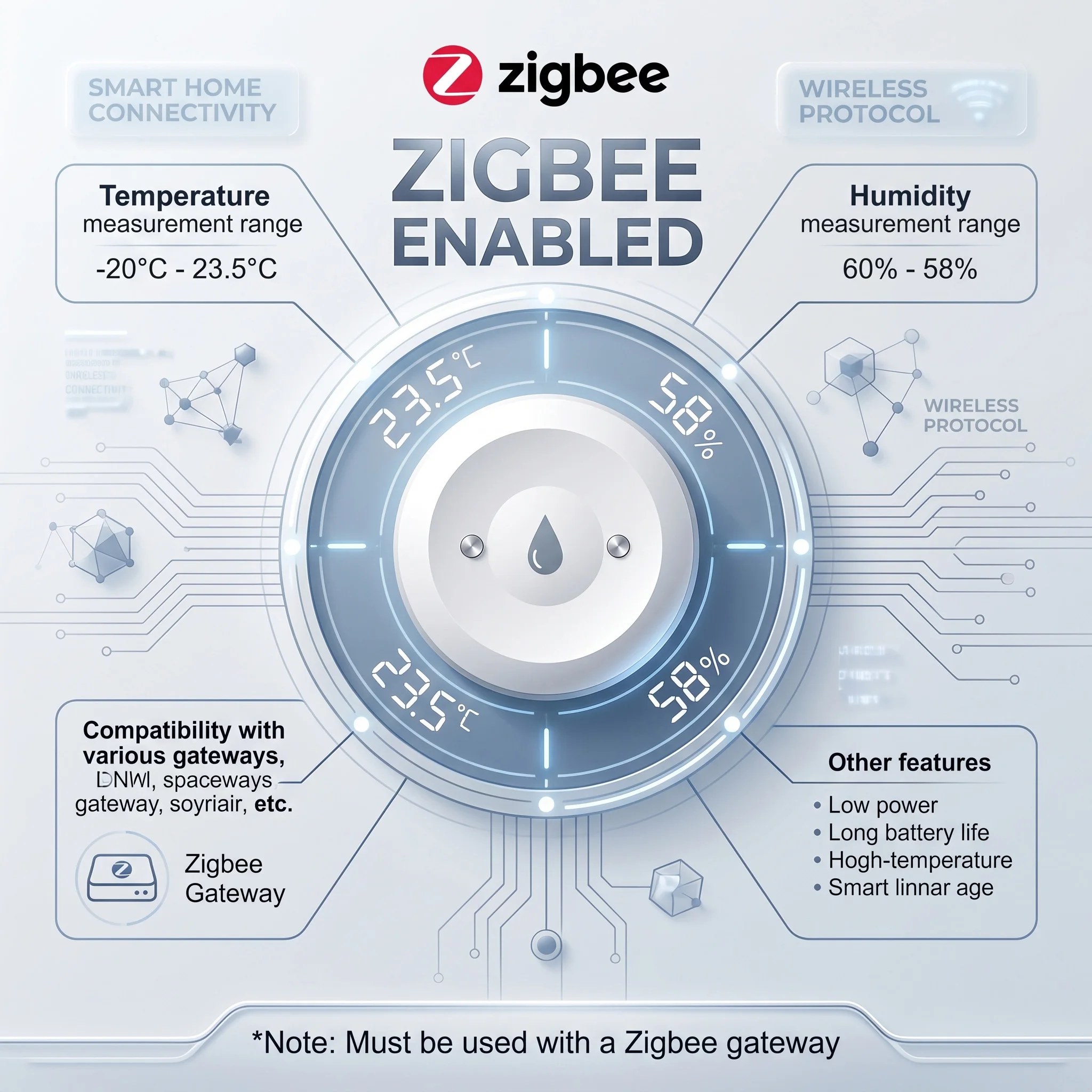 Tuya ZigBee Water Leakage Sensor Alarm, Smart Flood Overflow Detector APP Remote Monitor for Kitchen Bathroom Household Security
Tuya ZigBee Water Leakage Sensor Alarm, Smart Flood Overflow Detector APP Remote Monitor for Kitchen Bathroom Household Security
