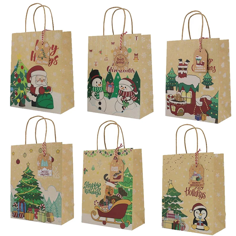 24/48PCS Happy Christmas Kraft Paper Gift Handle Bag Cookie Treat Candy Packaging Box Navidad Natal Noel New Year Party Supplies
24/48PCS Happy Christmas Kraft Paper Gift Handle Bag Cookie Treat Candy Packaging Box Navidad Natal Noel New Year Party Supplies