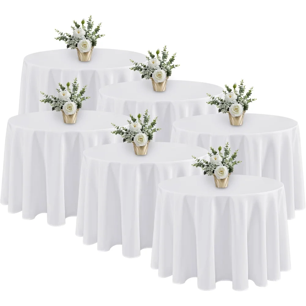 Fitable 6 Pack White Round Tablecloths - 120 Inches in Diameter - Stain Resistant and Washable Table Clothes, Table Cloth
Fitable 6 Pack White Round Tablecloths - 120 Inches in Diameter - Stain Resistant and Washable Table Clothes, Table Cloth