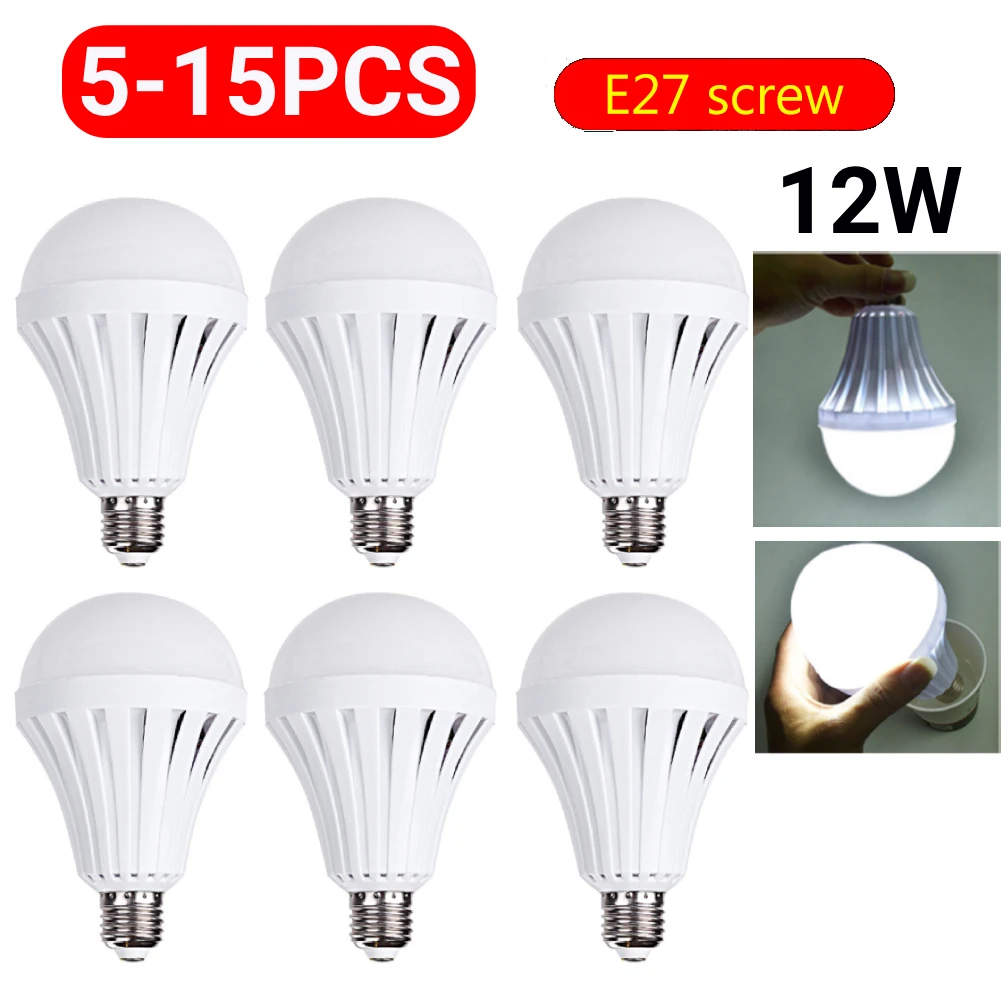 5-15pc E27 LED Bulb 12W Rechargeable Emergency Bulb Light Camping Lantern Bulb Energy Saving for Living Room Bathroom Lights
5-15pc E27 LED Bulb 12W Rechargeable Emergency Bulb Light Camping Lantern Bulb Energy Saving for Living Room Bathroom Lights