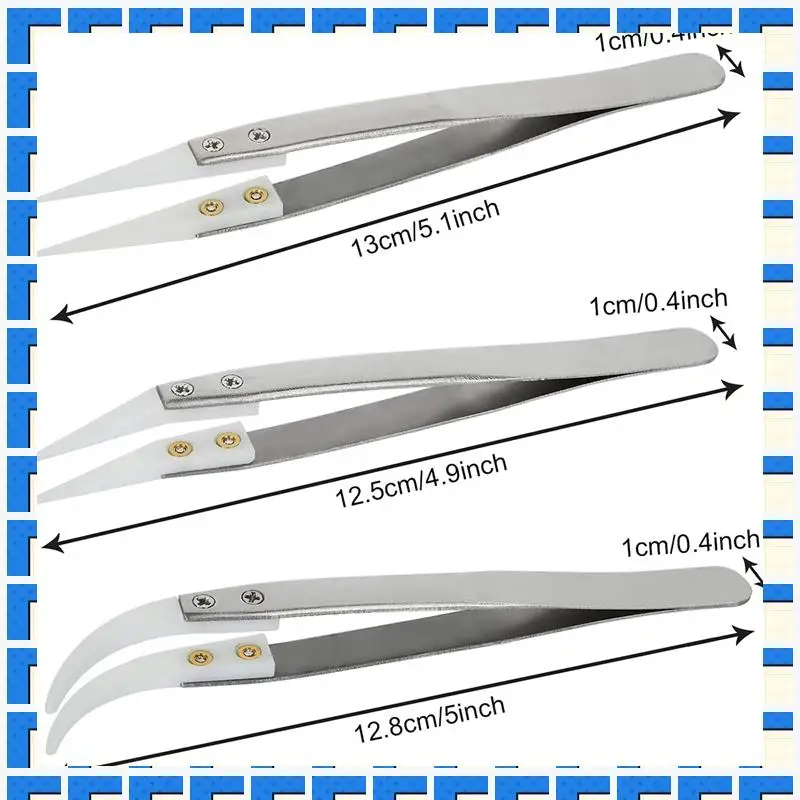 ABNG 24 Pcs Precision Reverse Solder Tweezers, Non-Conductive, Anti-Magnetic Pointed And Curved Tips Tweezers Set
ABNG 24 Pcs Precision Reverse Solder Tweezers, Non-Conductive, Anti-Magnetic Pointed And Curved Tips Tweezers Set