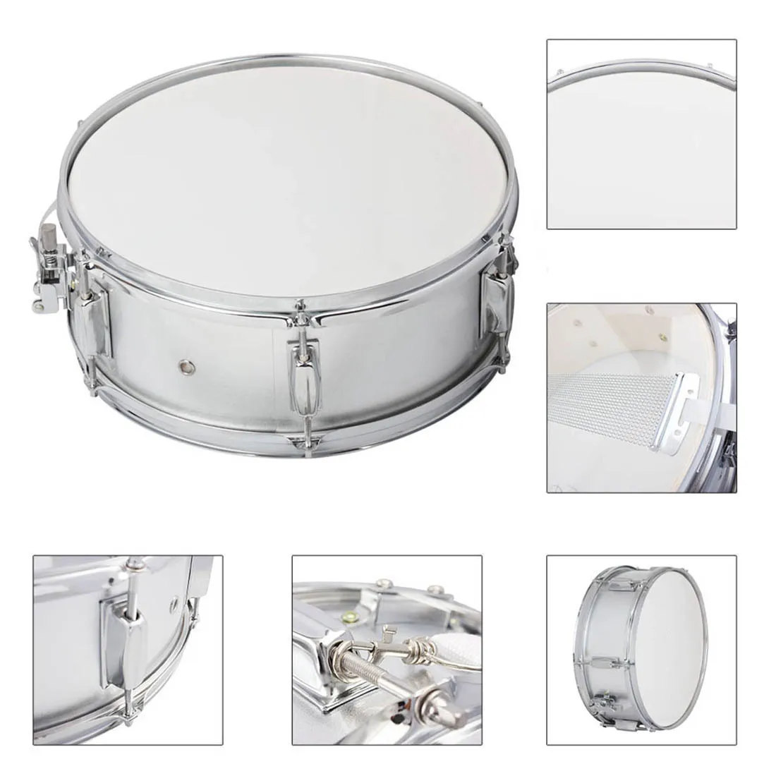Snare Drum 14in Stainless Steel for Military Band Student Beginners with Drumsticks Strap
Snare Drum 14in Stainless Steel for Military Band Student Beginners with Drumsticks Strap