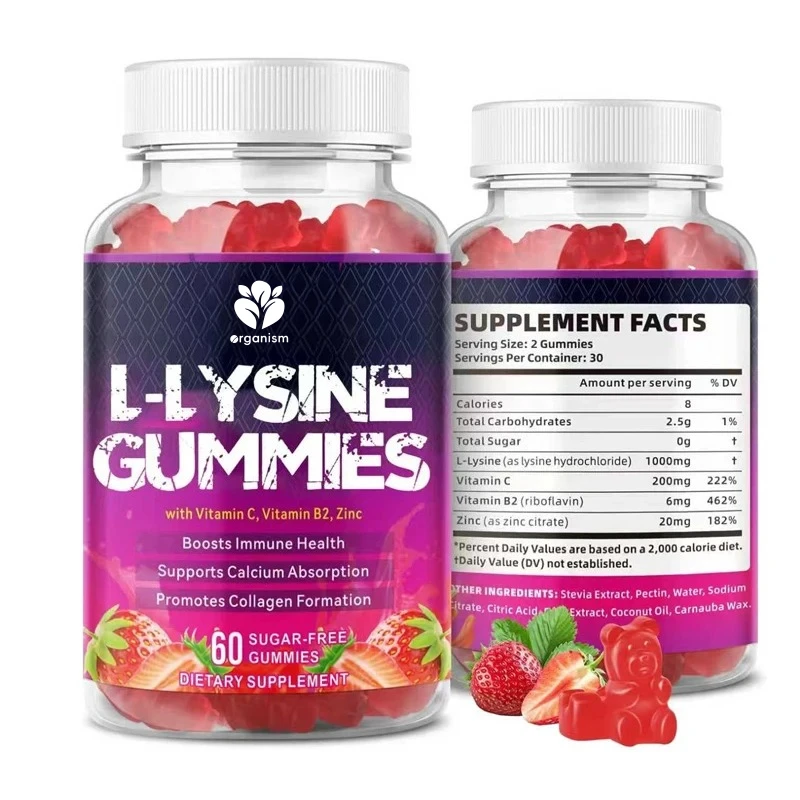 L-lysine 1000mg gummies for immune support and skin health - vegetarian gummies, sugar free, natural berry flavor, 60 gummies
L-lysine 1000mg gummies for immune support and skin health - vegetarian gummies, sugar free, natural berry flavor, 60 gummies