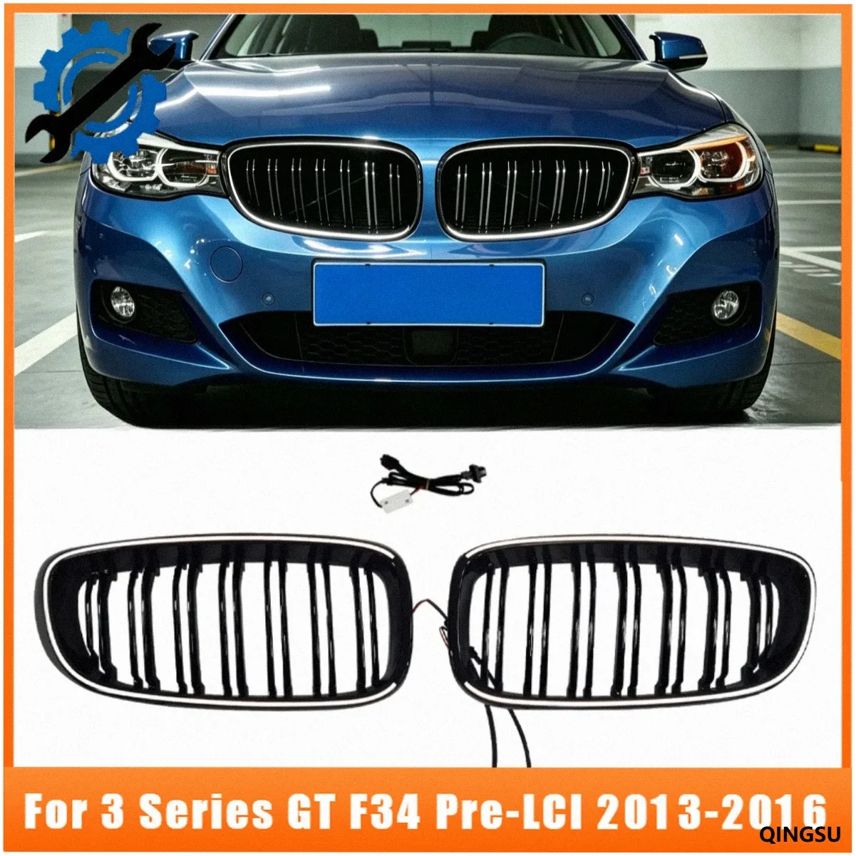Gloss Black Illuminated Split Kidney Grille For BMW 3 Series GT F34 Pre-LCI 2013-2016 LED Light Front Grill Car Mod Accessory
Gloss Black Illuminated Split Kidney Grille For BMW 3 Series GT F34 Pre-LCI 2013-2016 LED Light Front Grill Car Mod Accessory