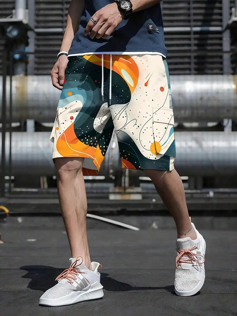 Mens Abstract Pattern Cargo Shorts Loose Knee Length With Pockets
Mens Abstract Pattern Cargo Shorts Loose Knee Length With Pockets