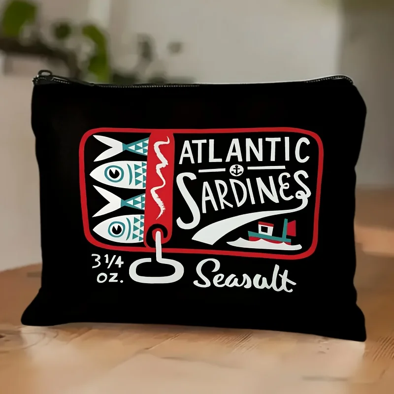 1pc Positioning Print Design Toiletry Bag with Sardine Pattern, Lipstick Coin Purse, Portable Cosmetic Organizer
1pc Positioning Print Design Toiletry Bag with Sardine Pattern, Lipstick Coin Purse, Portable Cosmetic Organizer
