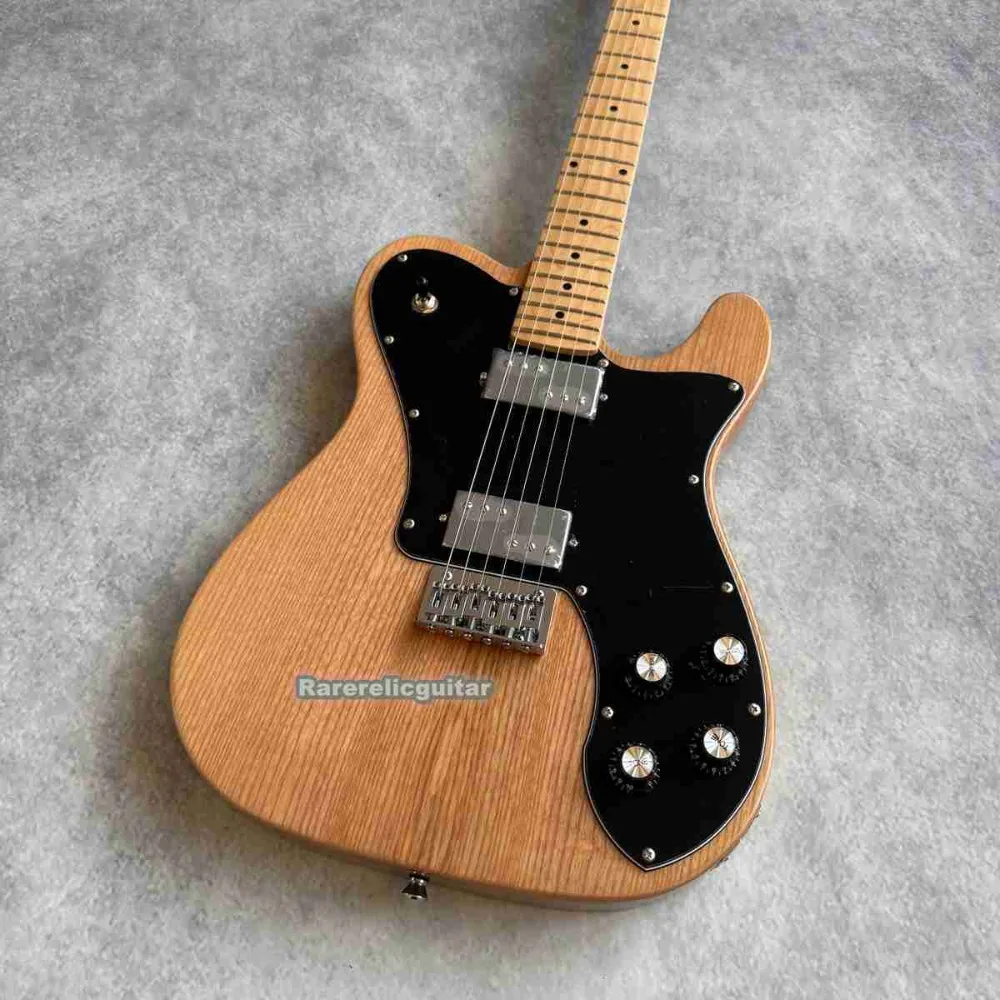 Custom 6 Strings thinlin Natural finish Electric Guitar, Ash wood body, HH pickups, black pickguard
Custom 6 Strings thinlin Natural finish Electric Guitar, Ash wood body, HH pickups, black pickguard