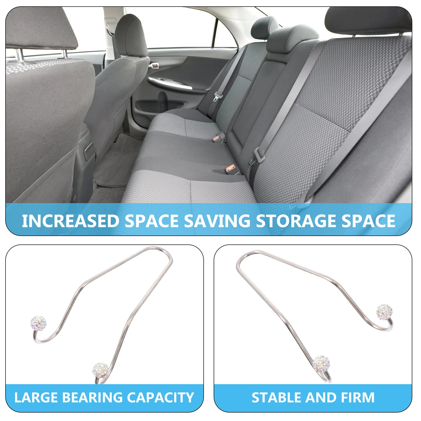 4 Pcs Car Rear Headrest Hooks Stainless Steel Colorful Diamond Seat Back Storage Space Saver Hanging Groceries Umbrella Handbags
4 Pcs Car Rear Headrest Hooks Stainless Steel Colorful Diamond Seat Back Storage Space Saver Hanging Groceries Umbrella Handbags