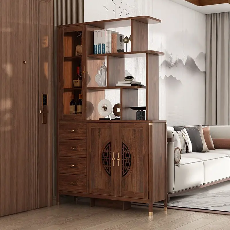 New Chinese-style entrance shoe cabinet household living room partition integrated wall foyer cabinet solid wood frame door
New Chinese-style entrance shoe cabinet household living room partition integrated wall foyer cabinet solid wood frame door
