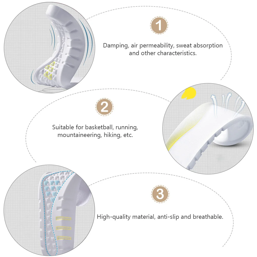 High Elastic Shoe Insoles 5013-42 Breathable Forefoot Pads Anti Slip Cushions Sweat Absorption Damping Pain Relief Basketball
High Elastic Shoe Insoles 5013-42 Breathable Forefoot Pads Anti Slip Cushions Sweat Absorption Damping Pain Relief Basketball