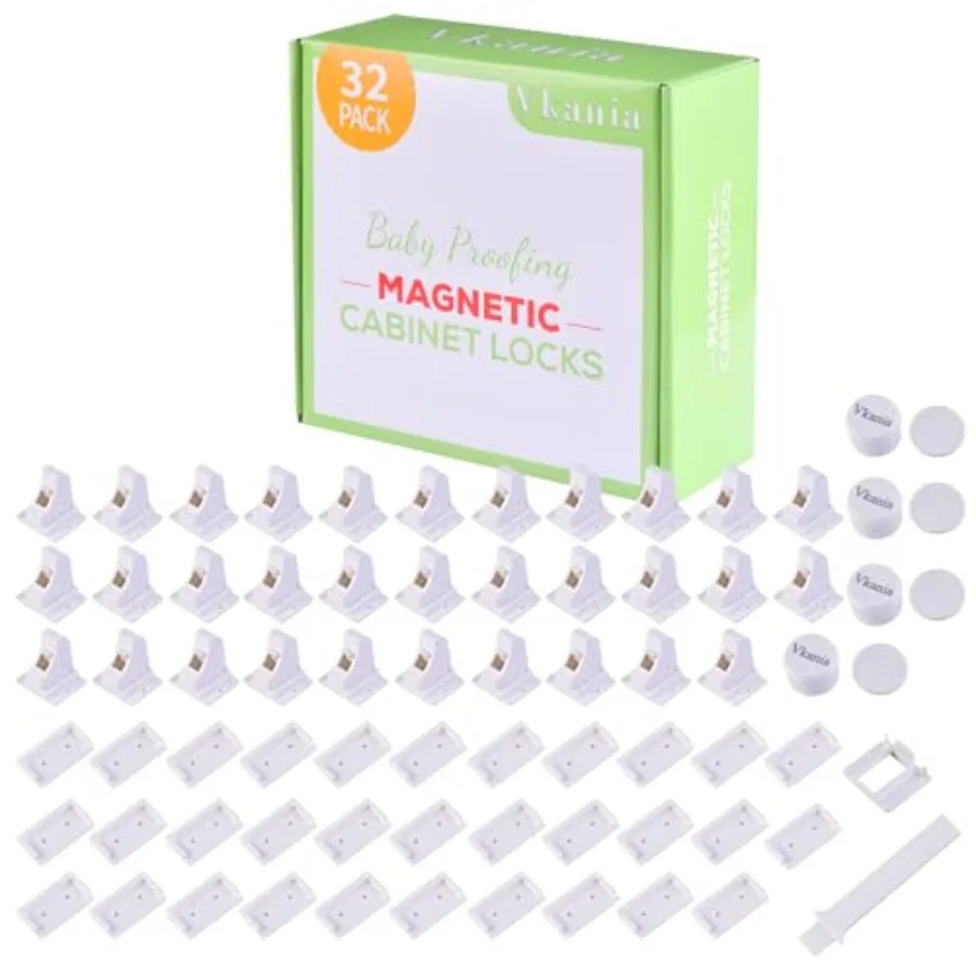 3 Pack Magnetic Cabinet Locks Child Safety with 4 Keys - Baby Proof Adhesive Latches for Kitchen Cabinets and Drawers, No Drill
3 Pack Magnetic Cabinet Locks Child Safety with 4 Keys - Baby Proof Adhesive Latches for Kitchen Cabinets and Drawers, No Drill