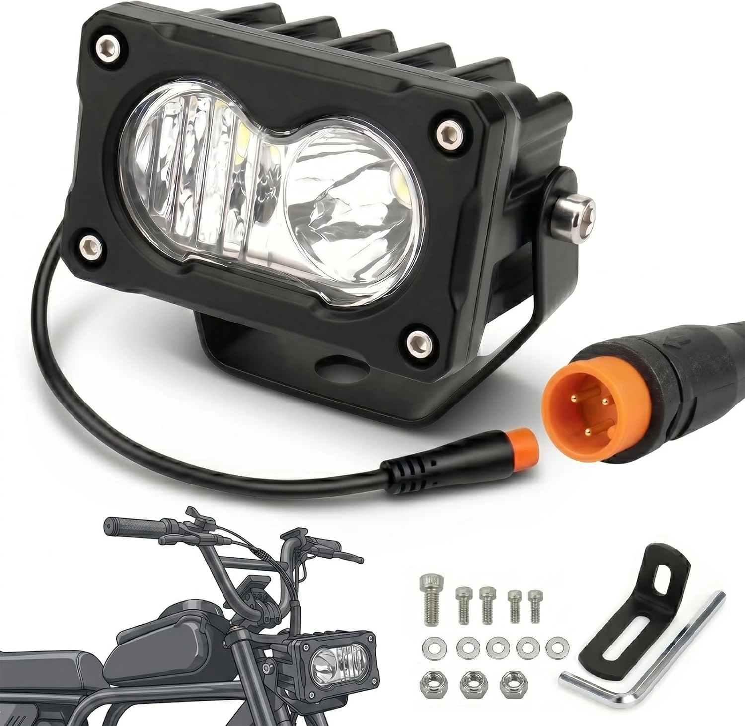 Ebike Headlight for Ridstar Q20 / H20 / H26 3-Pin Julet 20W LED 10V-80V Waterproof Off-Road Front Lamp for Ebike Motorcycle ATV
Ebike Headlight for Ridstar Q20 / H20 / H26 3-Pin Julet 20W LED 10V-80V Waterproof Off-Road Front Lamp for Ebike Motorcycle ATV