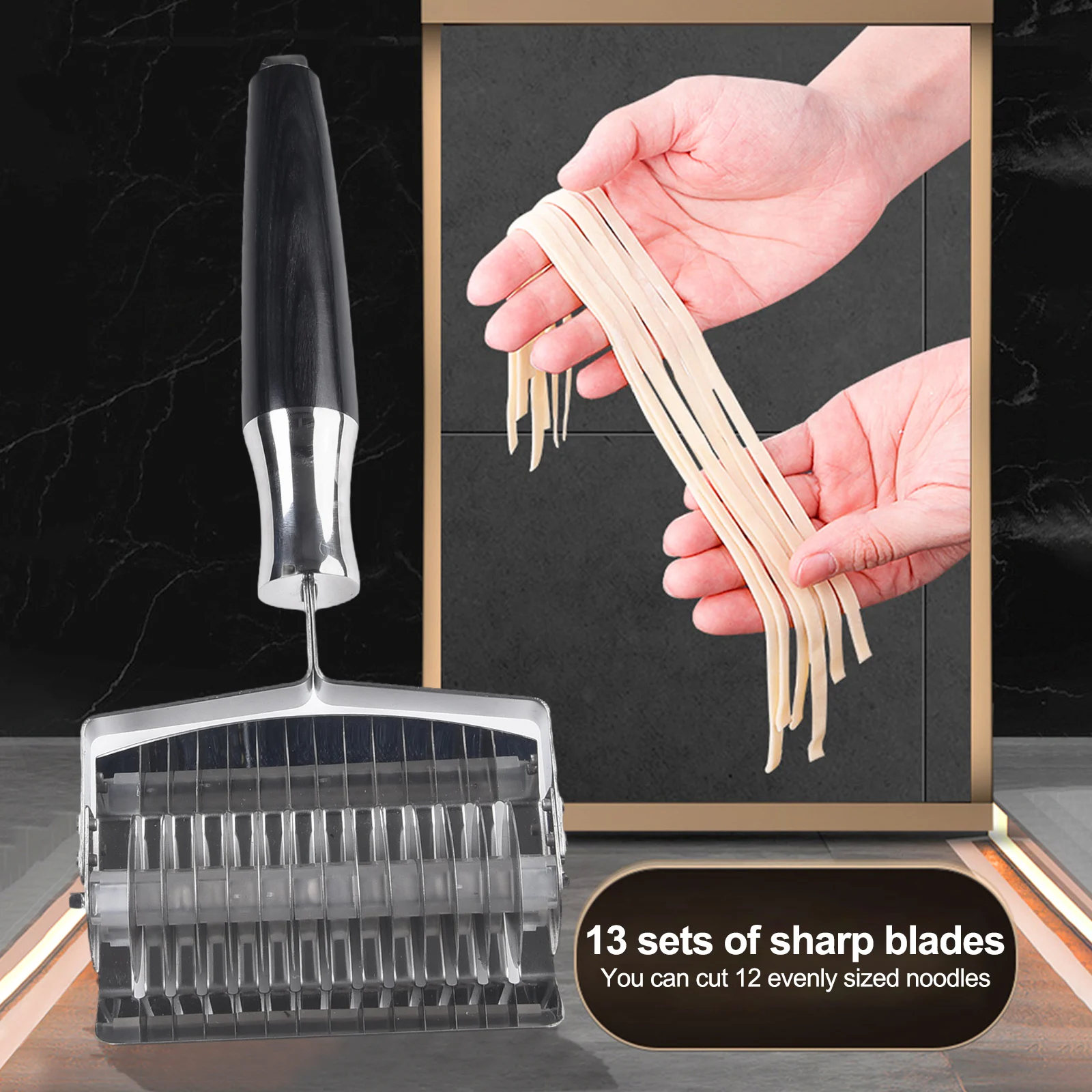 Manual Stainless Steel Noodle Garlic Cut Roller Cutter Dough Cutting Maker Kitchen Tool DIY Multifunctional Kitchenware
Manual Stainless Steel Noodle Garlic Cut Roller Cutter Dough Cutting Maker Kitchen Tool DIY Multifunctional Kitchenware
