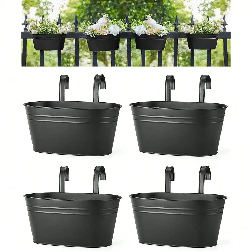 10.5 Inch Metal Iron Hanging Flower Pots For Railing Fence Hanging Bucket Pots Countryside Style Outdoor Planter Window Flower
10.5 Inch Metal Iron Hanging Flower Pots For Railing Fence Hanging Bucket Pots Countryside Style Outdoor Planter Window Flower