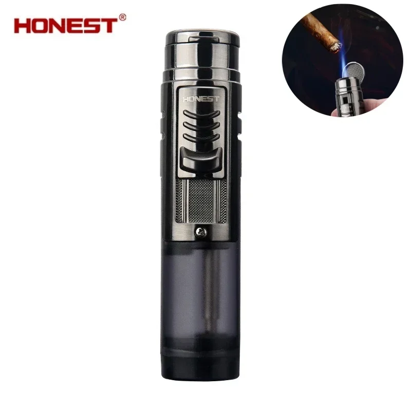 HONEST Flint Unusual Transparent Gas Lighters Jet Butane Two Torch Lighter Windproof Cigarette Cigar Lighter Gadgets for Men
HONEST Flint Unusual Transparent Gas Lighters Jet Butane Two Torch Lighter Windproof Cigarette Cigar Lighter Gadgets for Men