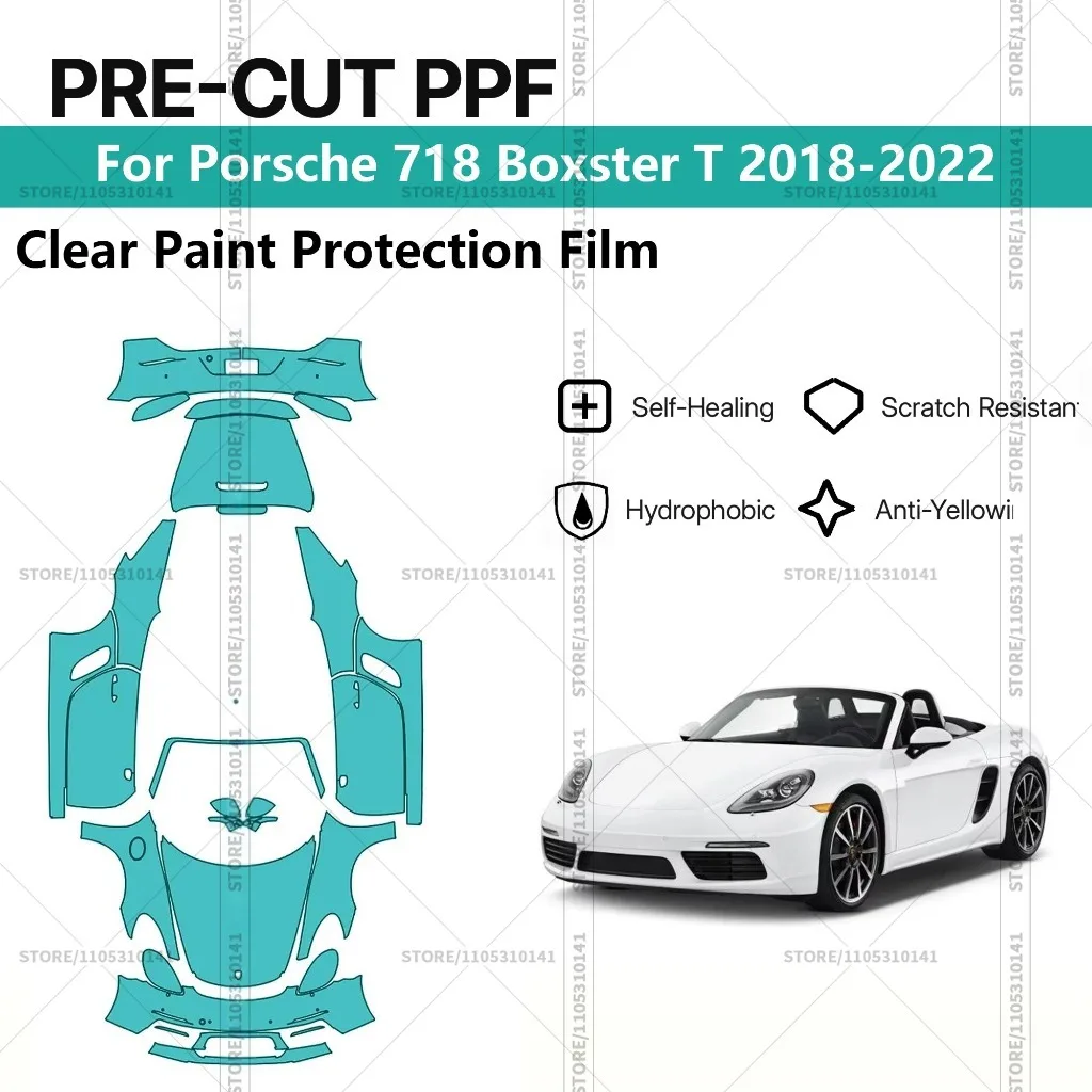 Предварительно нарезанная прозрачная защитная пленка PPF для автомобилей, полная защита кузова для Porsche 718 Boxster T 2018-2022
Предварительно нарезанная прозрачная защитная пленка PPF для автомобилей, полная защита кузова для Porsche 718 Boxster T 2018-2022