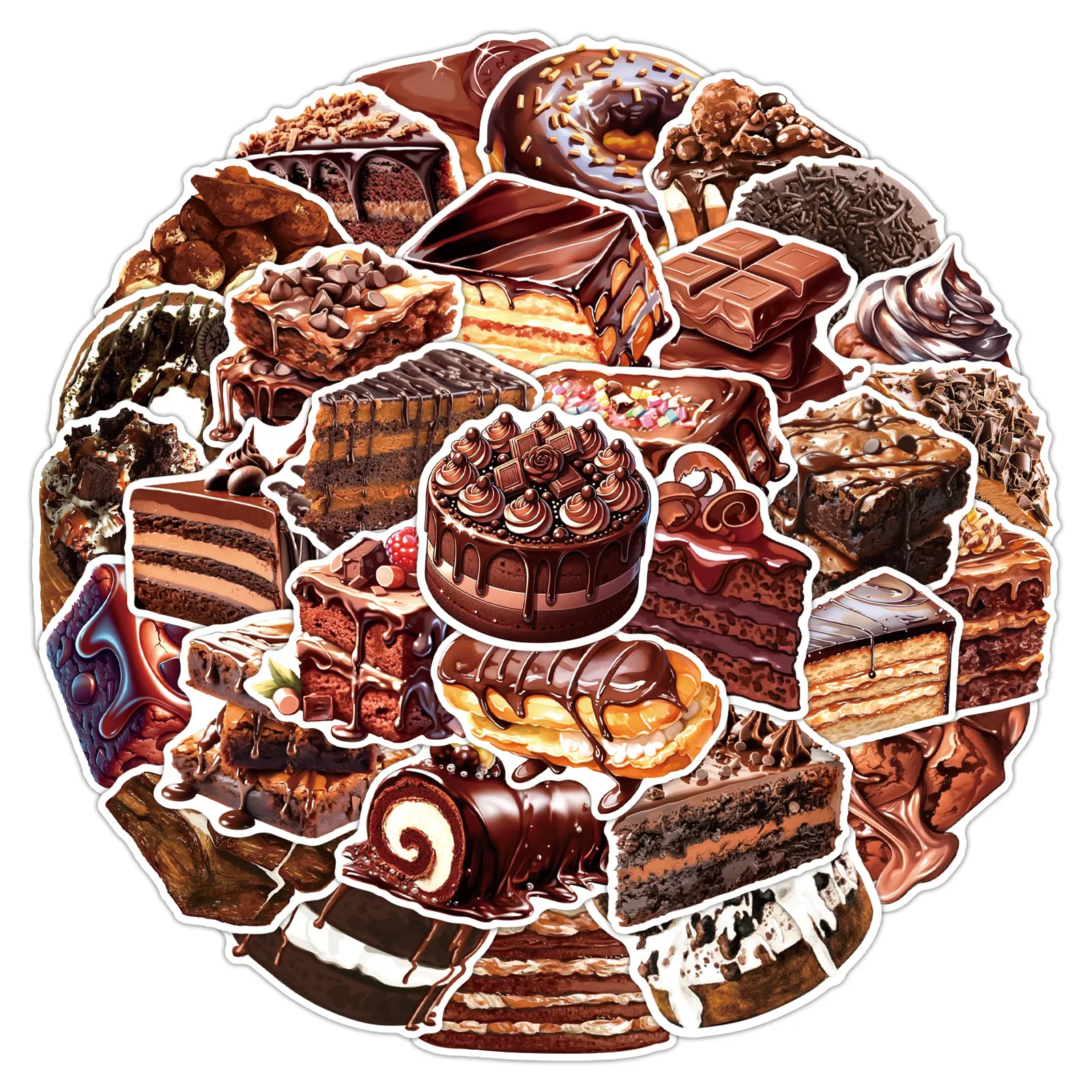 50PCS Chocolate Dessert Cake Mousse Donuts Macaron Realistic Cake Decorative Skateboard Case iPad Waterproof Stickers Kids Toy
50PCS Chocolate Dessert Cake Mousse Donuts Macaron Realistic Cake Decorative Skateboard Case iPad Waterproof Stickers Kids Toy