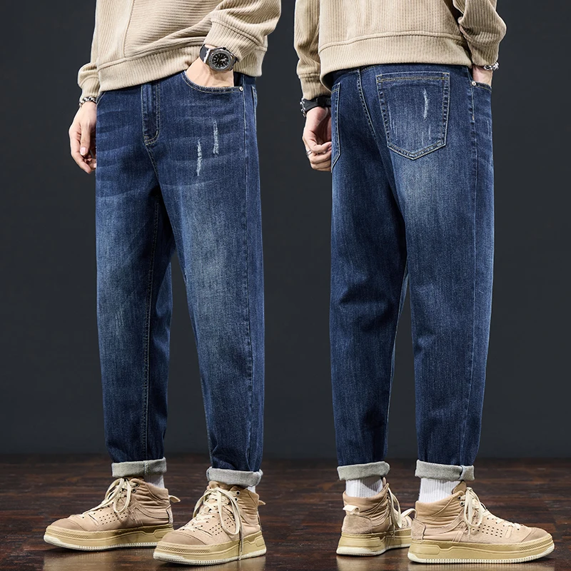 Мужские прямые джинсы, модные молодежные свободные повседневные брюки в корейском стиле, роскошные модные длинные брюки на четыре сезона
Мужские прямые джинсы, модные молодежные свободные повседневные брюки в корейском стиле, роскошные модные длинные брюки на четыре сезона