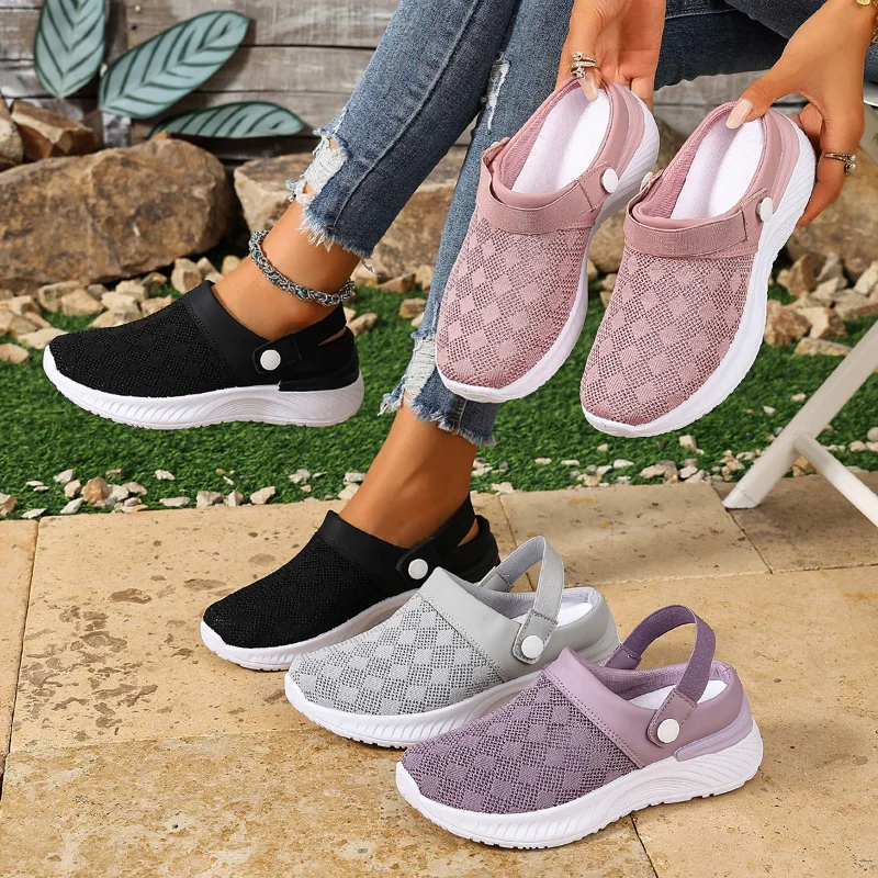 Adjustable Buckle Back Strap Wedge Mules Women Breathable Knit Mesh Non Slip Soft Sole Daily Walking Casual Comfort Shoes
Adjustable Buckle Back Strap Wedge Mules Women Breathable Knit Mesh Non Slip Soft Sole Daily Walking Casual Comfort Shoes