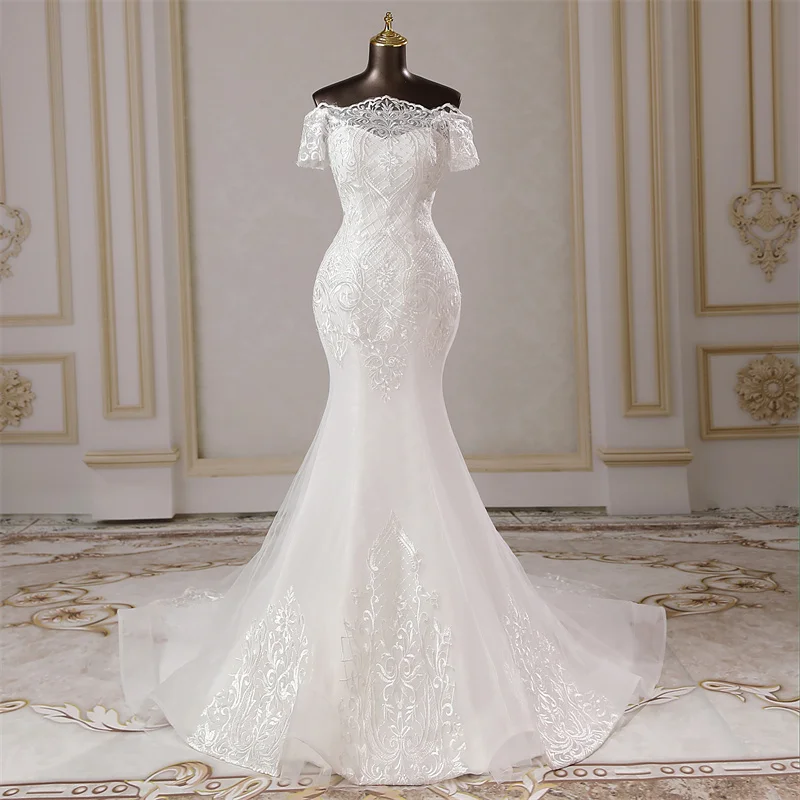 New Wedding dresses for women bride mermaid dresses Party dress vestidos de novia Boat neck style Women's dresses free shipping
New Wedding dresses for women bride mermaid dresses Party dress vestidos de novia Boat neck style Women's dresses free shipping