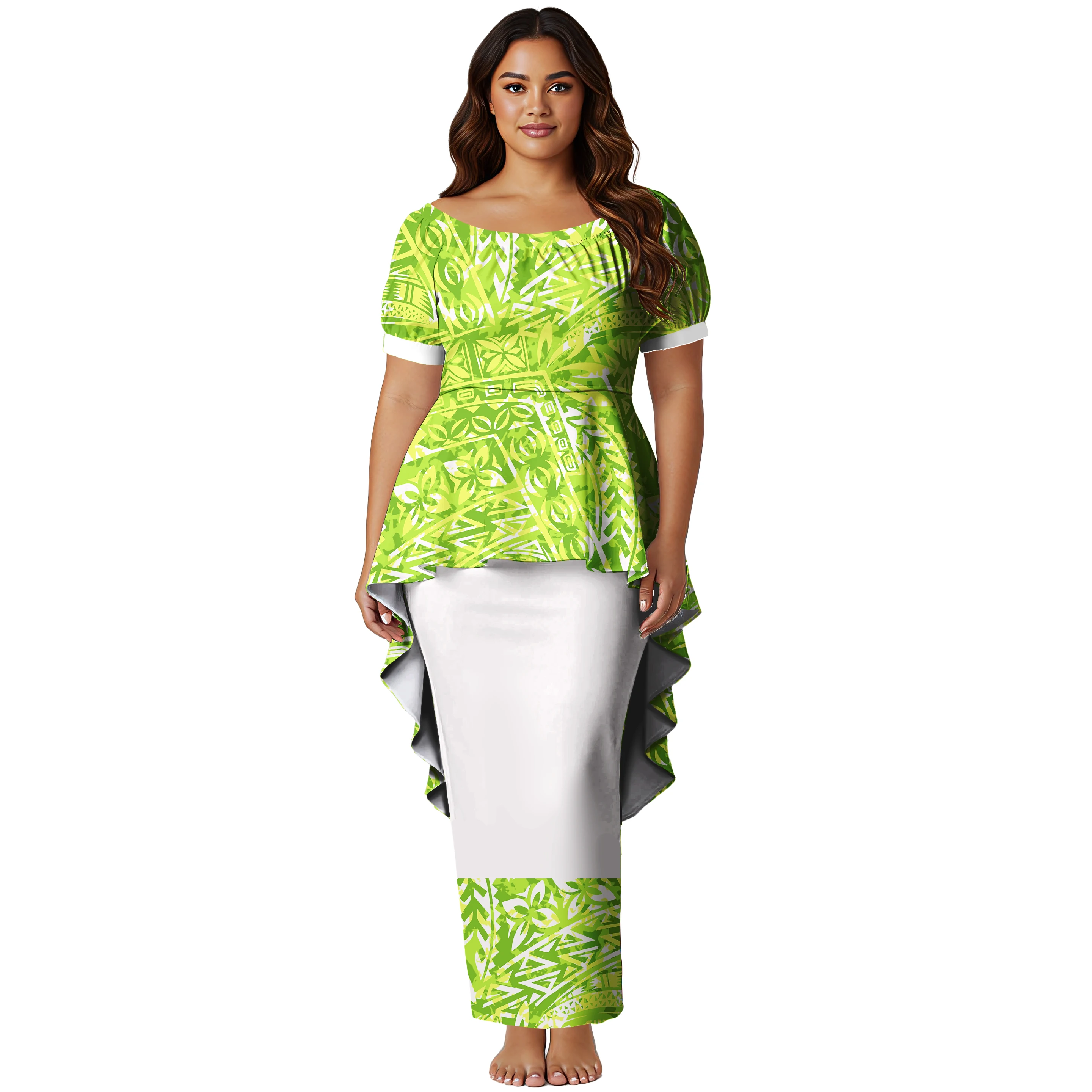 New Plus Size Polynesian Tribal Samoan Puletasi Dresses Custom Two Piece Women O-neck Vacation Hibiscus Print Long Dress
New Plus Size Polynesian Tribal Samoan Puletasi Dresses Custom Two Piece Women O-neck Vacation Hibiscus Print Long Dress