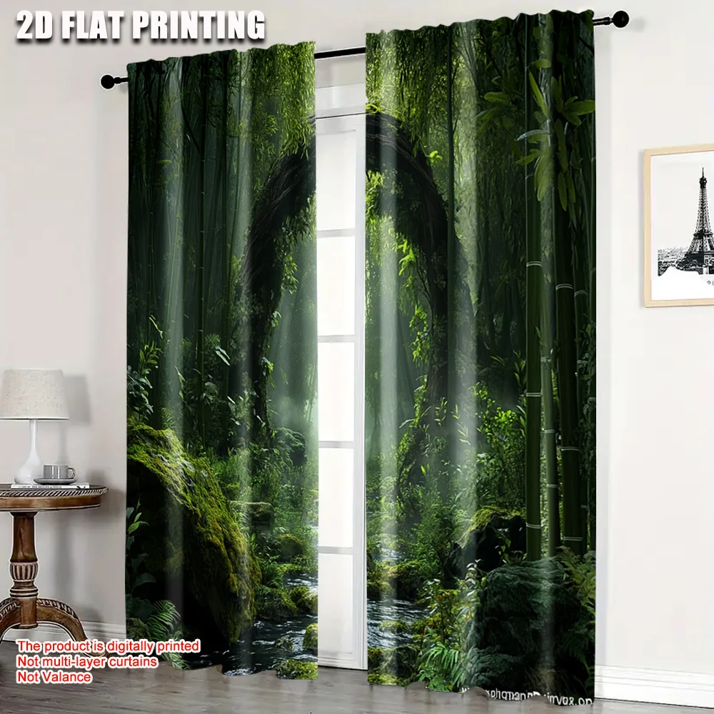 2pcs, Print Curtains 2D print Dreamy Green Forest Waterfall Polyester Easy Install (without rod) Decorations For Home Ldeal for
2pcs, Print Curtains 2D print Dreamy Green Forest Waterfall Polyester Easy Install (without rod) Decorations For Home Ldeal for
