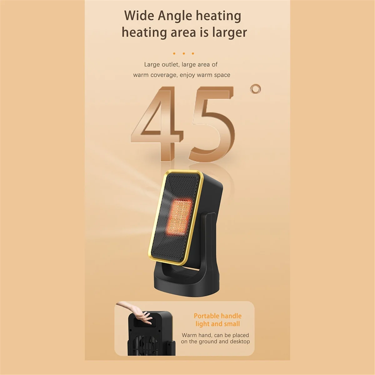 NEW ARRIVAL Space Heater, Desk Heater with 900W, 45° Adjustable Angle, Small Electric Heater for Indoor Office Use EU Plug
NEW ARRIVAL Space Heater, Desk Heater with 900W, 45° Adjustable Angle, Small Electric Heater for Indoor Office Use EU Plug