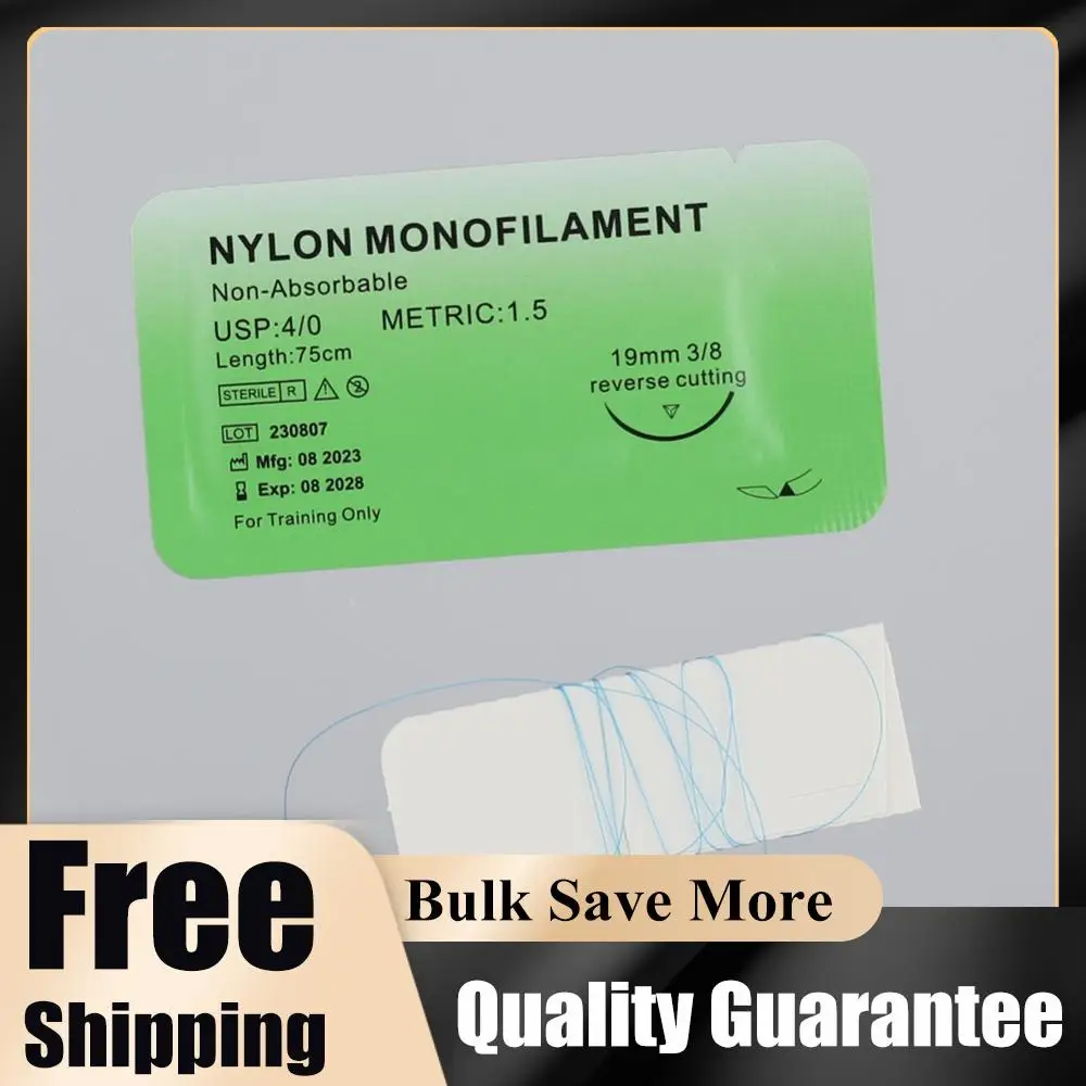 4/0 Medical Monofilament Thread Nylon Silk Monofilament Needle Suture Non-injured for Suture Teaching Exercises
4/0 Medical Monofilament Thread Nylon Silk Monofilament Needle Suture Non-injured for Suture Teaching Exercises