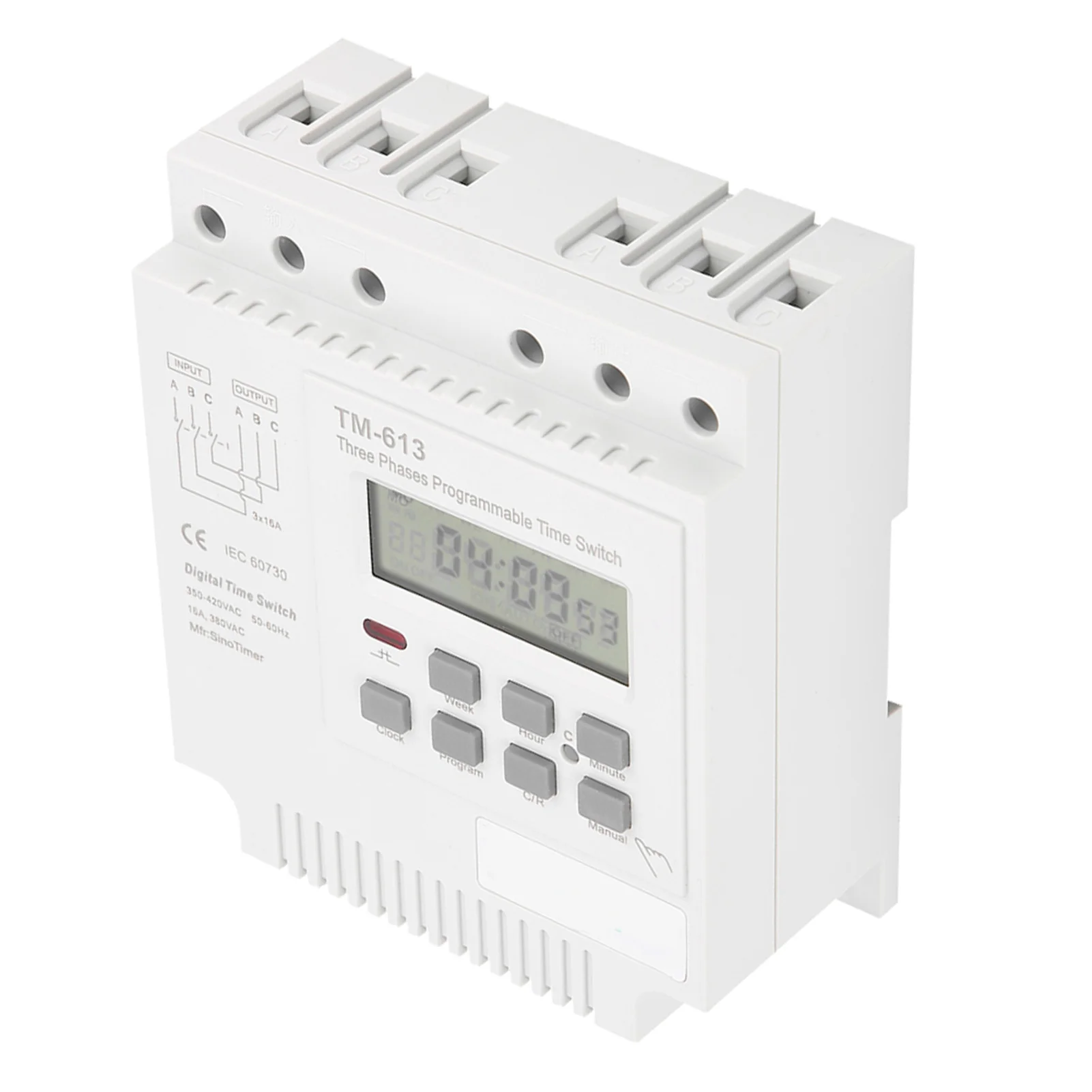 TM-163 Three Phases 380V Smart Digital Weekly Programmable Control Power Timer Three Phases Programmable Time Relay
TM-163 Three Phases 380V Smart Digital Weekly Programmable Control Power Timer Three Phases Programmable Time Relay