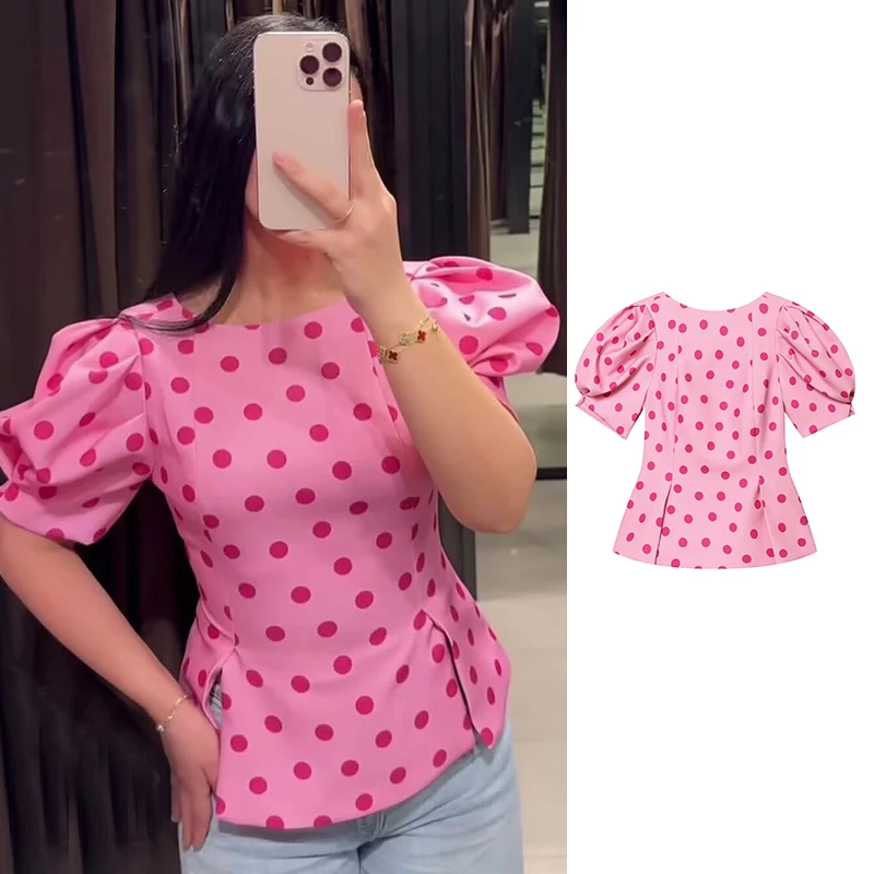 Women's New Summer Blouse Shirts 2026 Fashion Polka Dots Young Women Slim Short Shirts Chic Summer Unique Street Student Shirts
Women's New Summer Blouse Shirts 2026 Fashion Polka Dots Young Women Slim Short Shirts Chic Summer Unique Street Student Shirts
